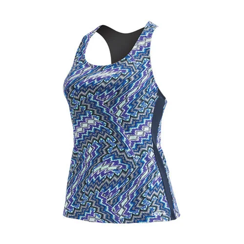 Striped bikini with a classic pattern for a timeless beach aestheticDolfin Aquashape Kaleido Racer Back Tankini Top