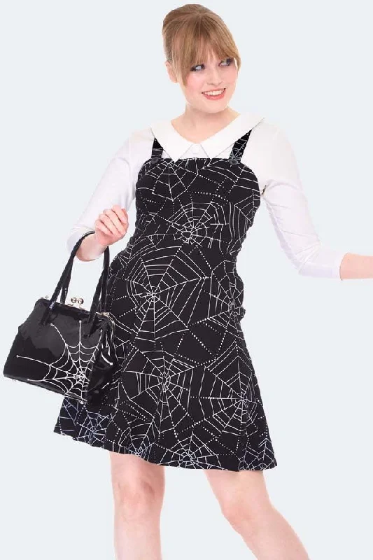 Ball Gown Women Dress with a Full Skirt for a Princess - like LookSpider Web Print Overall Flare Dress