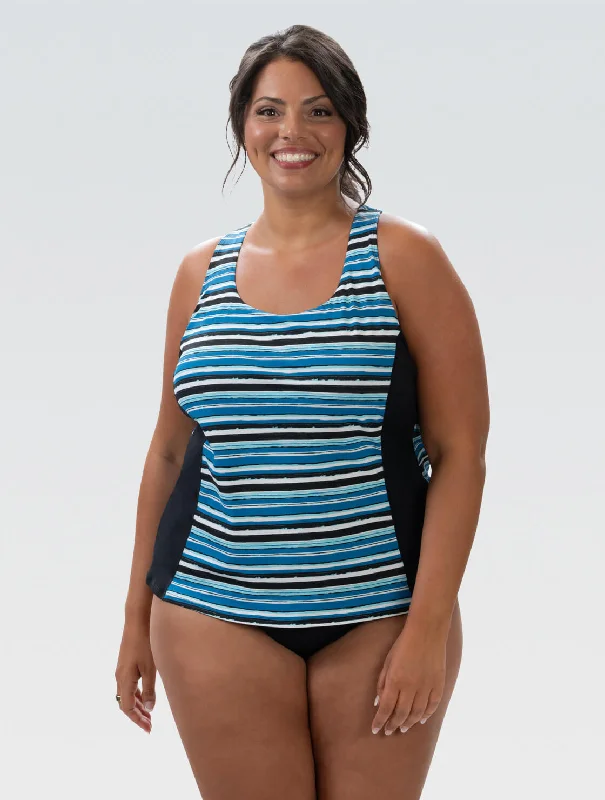 Convertible bikini that can be worn in multiple styles for versatilityDolfin Aquashape Harbor Print Twist Back Tankini Top