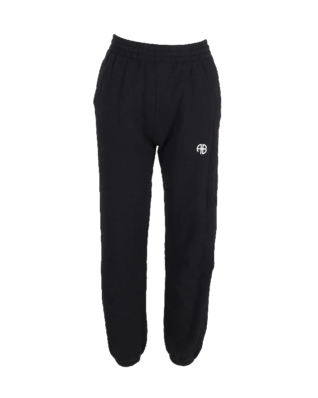 Bootcut women trousers to pair well with different shoesAnine Bing Logo-Print Sweatpants in Black Cotton