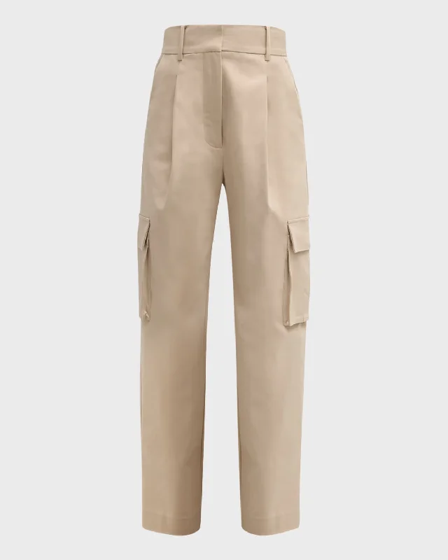 Culottes women trousers with a unique and trendy silhouetteCarita Pleated High-Rise Cargo Trousers