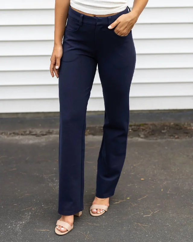 High - waisted women trousers for a flattering and retro lookFab-Fit Work Pant In Navy