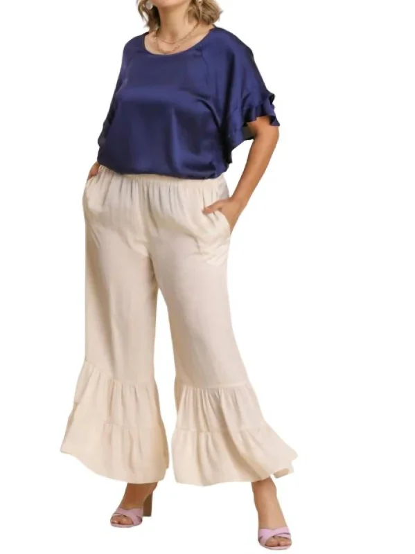 Metallic women trousers for a glamorous and eye - catching styleFashionable Fave Pants In White