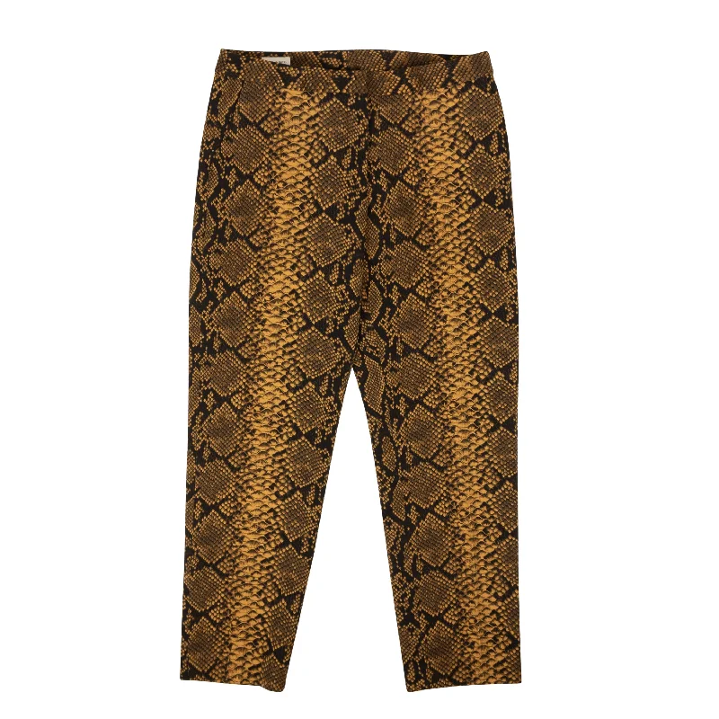 Corduroy women trousers for a warm and textured appearanceGold Snake Print High Rise Wool Pants