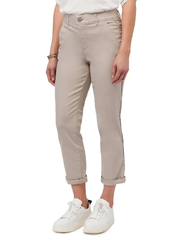 Straight - leg women trousers with a classic and timeless designHigh Rise Roll Cuff Trouser In Taupe