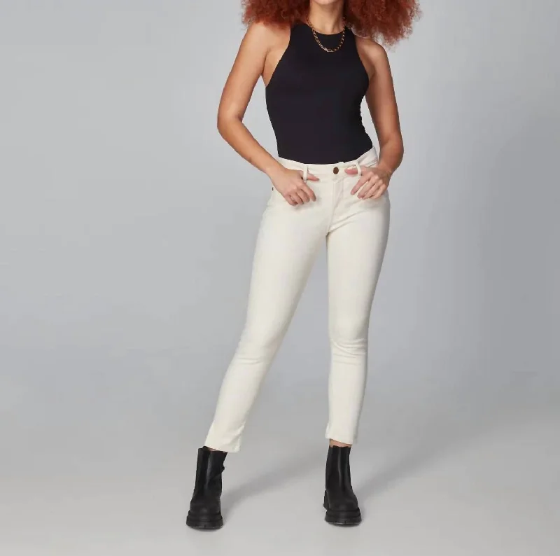 Embroidered women trousers with intricate details for a unique charmHigh Waist Skinny Jean In Ivory