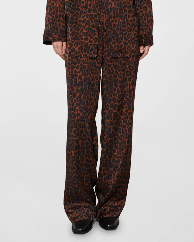 Straight - leg women trousers with a classic and timeless designMarella Leo-Print Relaxed Straight-Leg Pants