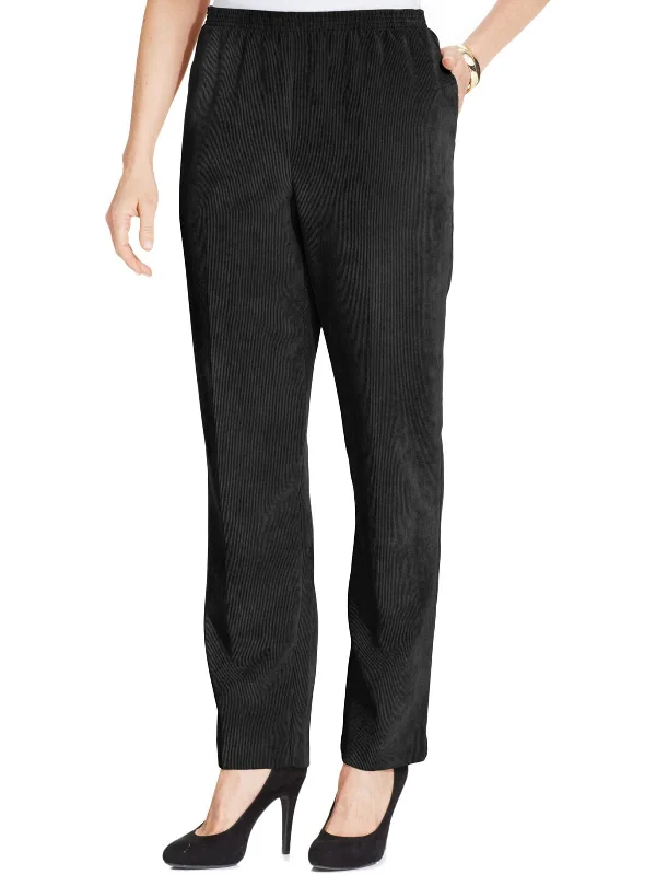 Leather women trousers for a bold and edgy lookPetites Womens Pull On Classic Fit Corduroy Pants