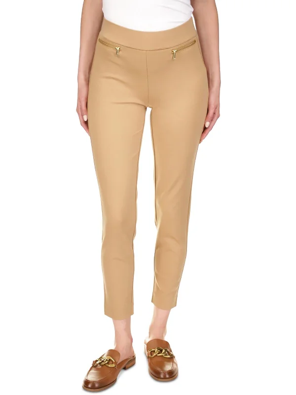 Culottes women trousers with a unique and trendy silhouettePetites Womens Zipper Trim Pull On Cropped Pants