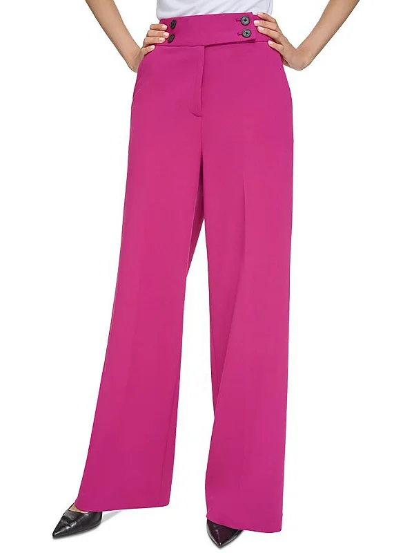 Elastic - waist women trousers for ultimate comfortPlus Womens High Rise Business Wide Leg Pants