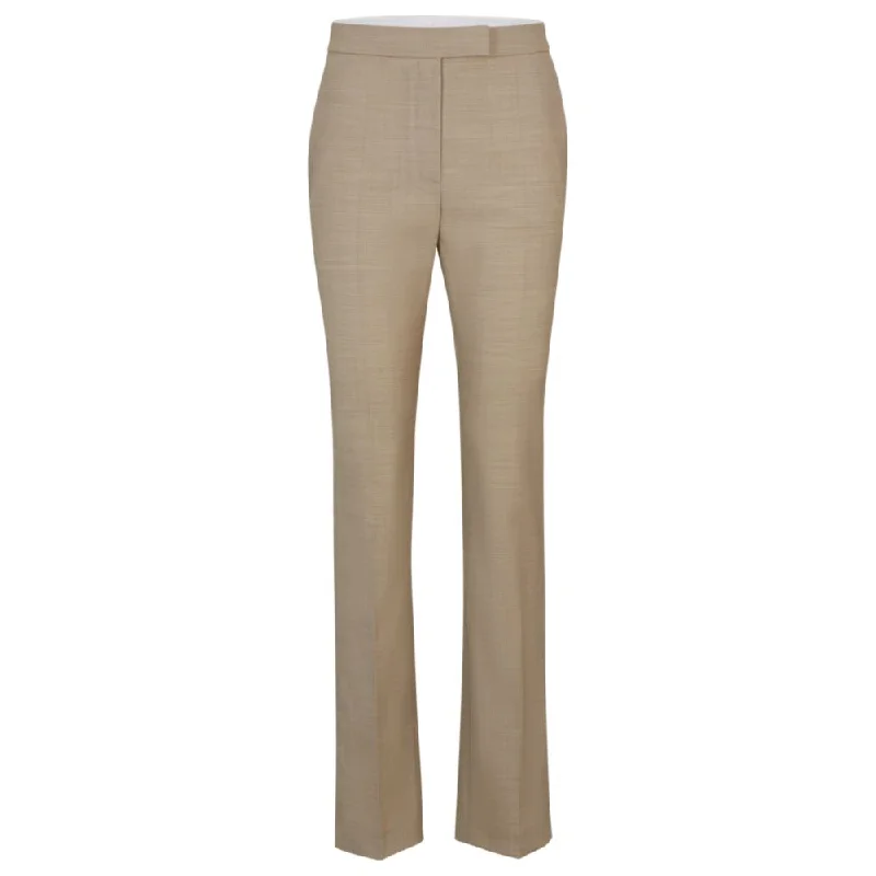 Corduroy women trousers for a warm and textured appearanceSlim-fit trousers in Italian virgin-wool sharkskin