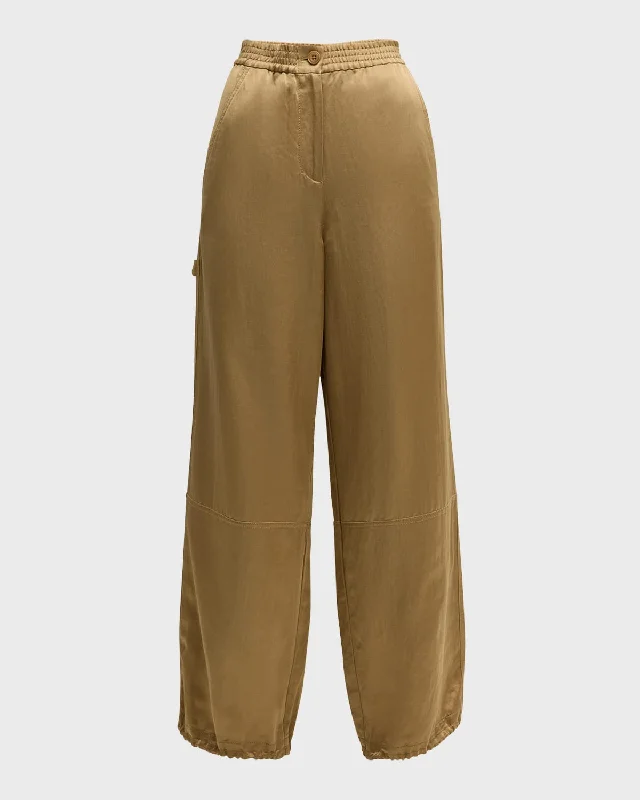 Linen women trousers for a breathable and summer - friendly choiceSlouchy Coolness Wide-Leg Shimmer Pants