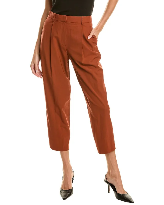 High - waisted women trousers for a flattering and retro lookTheory Carrot Wool-Blend Trouser