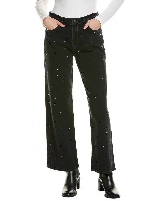 Straight - leg women trousers with a classic and timeless designTriarchy Ms. Miley Stardust Loved Black Baggy Jean