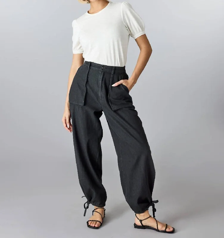 Culottes women trousers with a unique and trendy silhouetteTrinity Pants In Washed Black