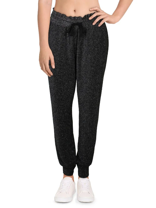 Metallic women trousers for a glamorous and eye - catching styleWomens Metallic Glitter Jogger Pants