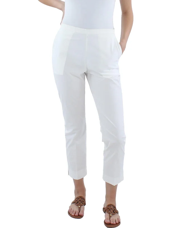 Pleated women trousers for a sophisticated and formal lookWomens Organic Cotton Straight Leg Ankle Pants