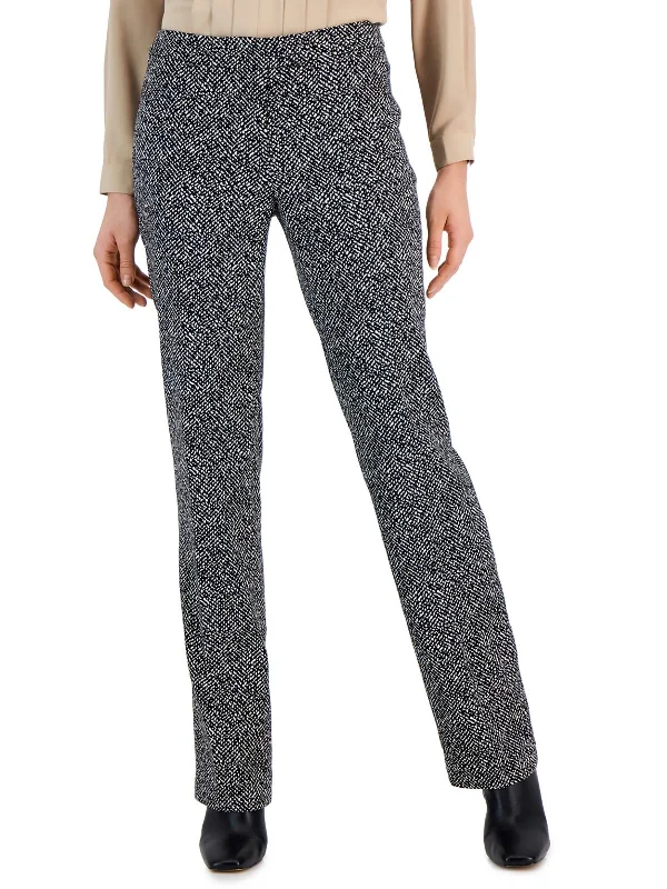 Corduroy women trousers for a warm and textured appearanceWomens Printed Textured Straight Leg Pants