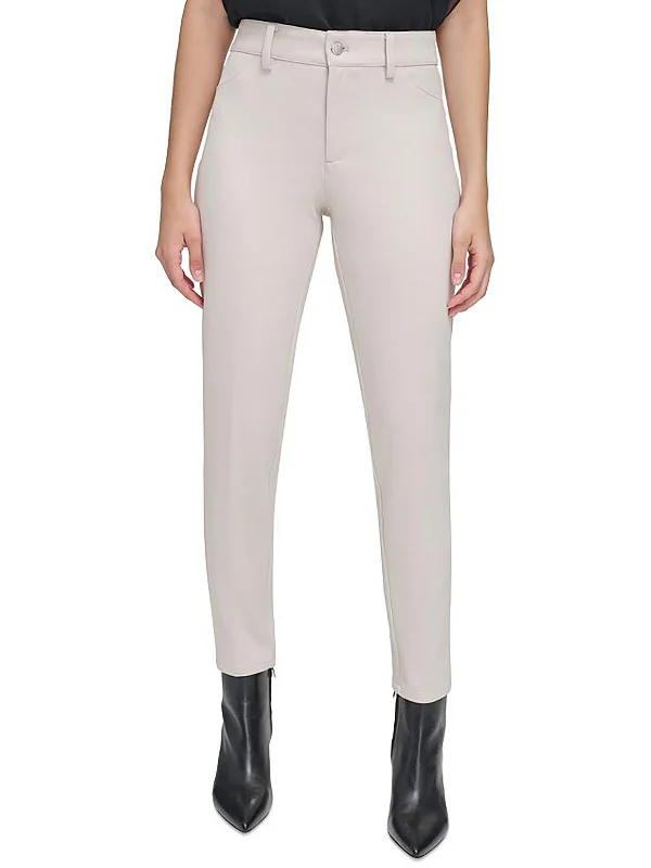 Elastic - waist women trousers for ultimate comfortWomens Stretch High Rise Straight Leg Pants