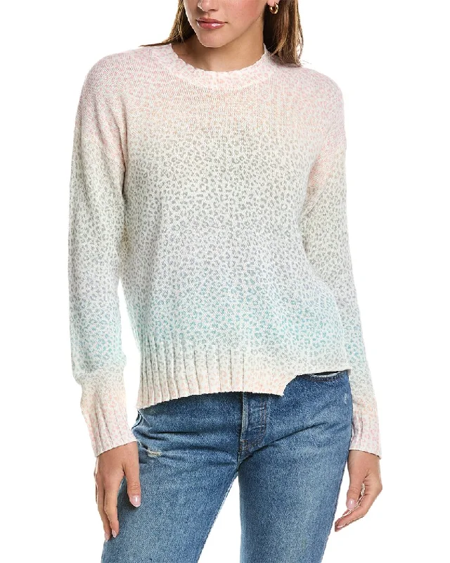 Long - Sleeve Women Sweater with Ribbed Cuffs27 Miles Malibu Mini Leopard Print Sweater