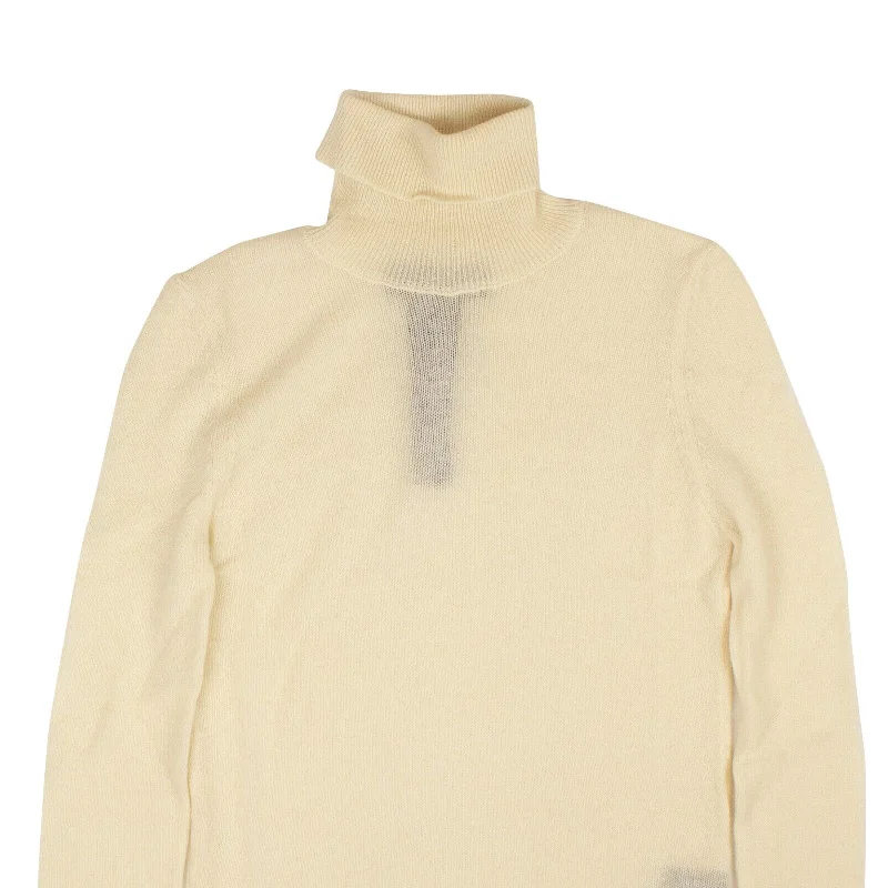 Cashmere Women Sweater with a Luxurious Soft TouchAmiri Distressed Cashmere Rollneck - White