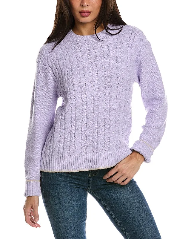 Organic Cotton Women Sweater for an Eco - Friendly ChoiceATM Anthony Thomas Melillo Cable Crewneck Sweater