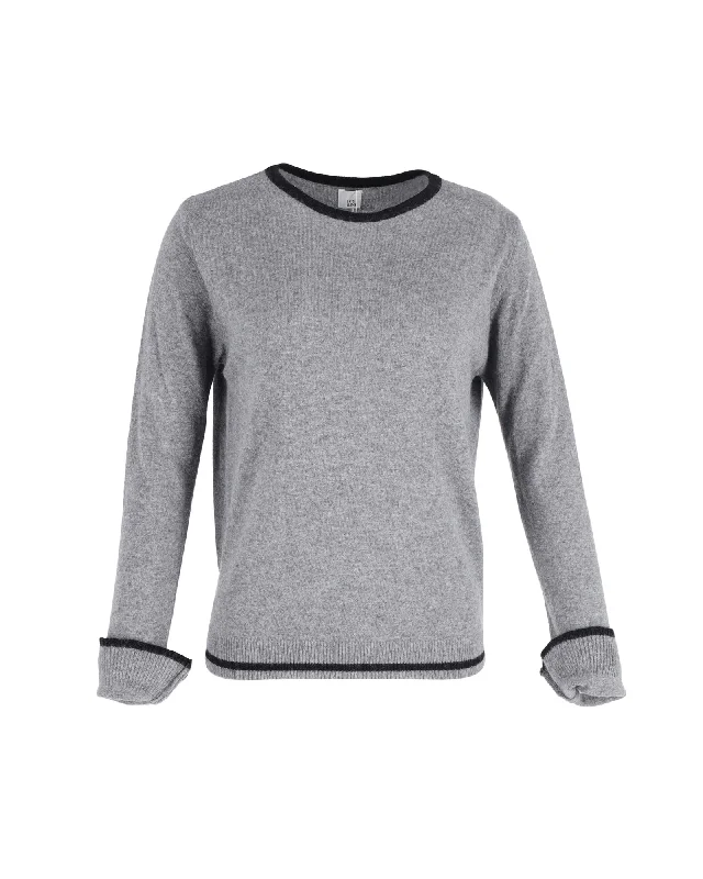 Organic Cotton Women Sweater for an Eco - Friendly ChoiceIris & Ink Long Sleeve Knit Jumper in Grey Wool