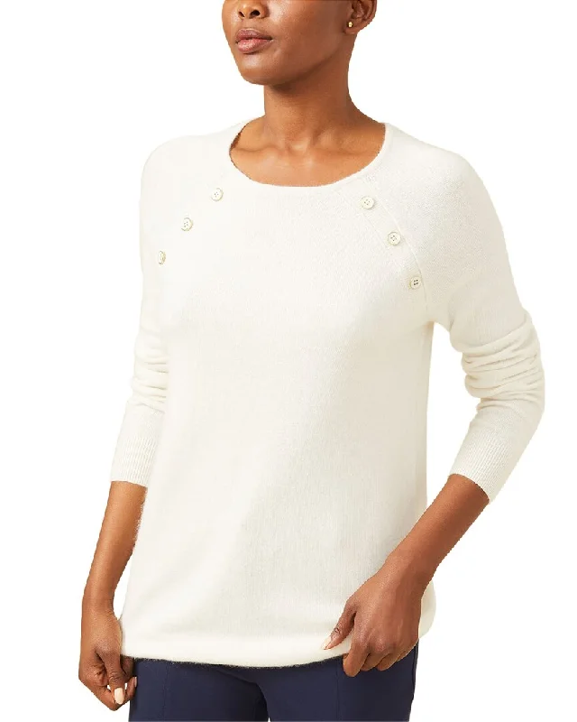 Cropped Women Sweater to Pair with High - Waisted BottomsJ.McLaughlin Sherman Angora & Wool-Blend Sweater