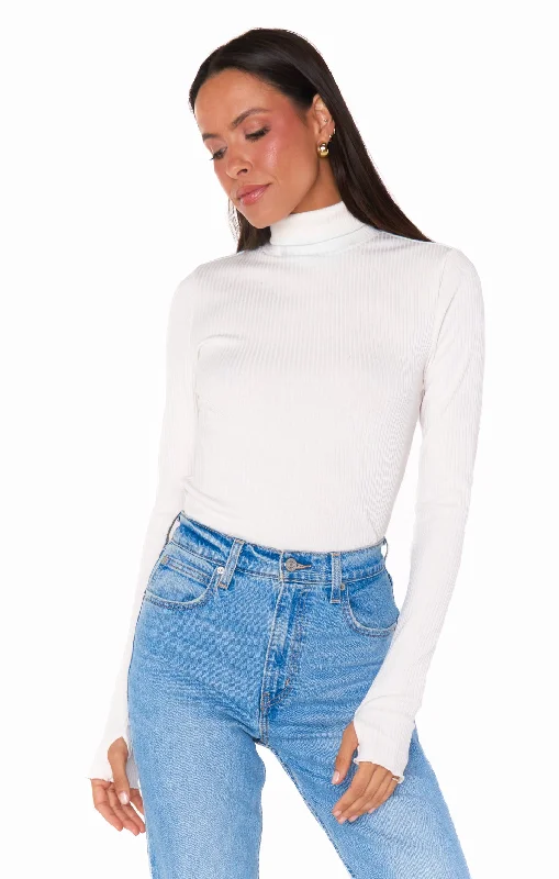 Cashmere Women Sweater with a Luxurious Soft TouchLayer Up Top ~ White Rib Knit