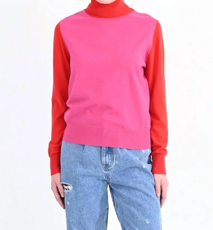 Open - Front Women Sweater for Easy LayeringLiving Out Loud Sweater In Pink/red