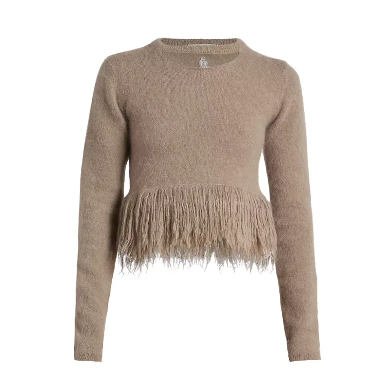 Sequin - Embellished Women Sweater for Special OccasionsFringe Hem Jumper