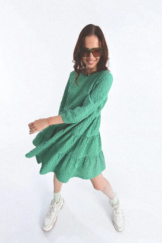 Turtleneck Women Sweater for a Classic and Elegant StyleMolly Bracken Green Embossed Dress