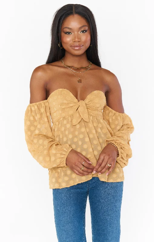 Cashmere Women Sweater with a Luxurious Soft TouchNita Top ~ Gold Dot