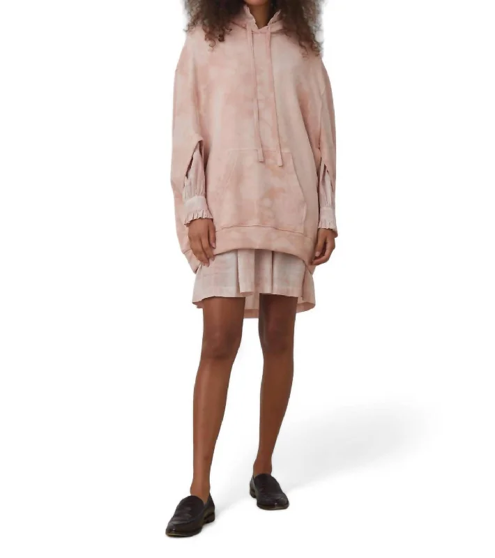 Turtleneck Women Sweater for a Classic and Elegant StyleTie Dye Poncho In Blush Cloud