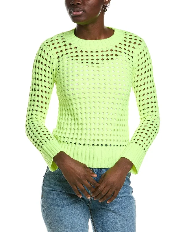 Cable - Knit Women Sweater with Intricate PatternsWISPR Pointelle Silk-Blend Sweater