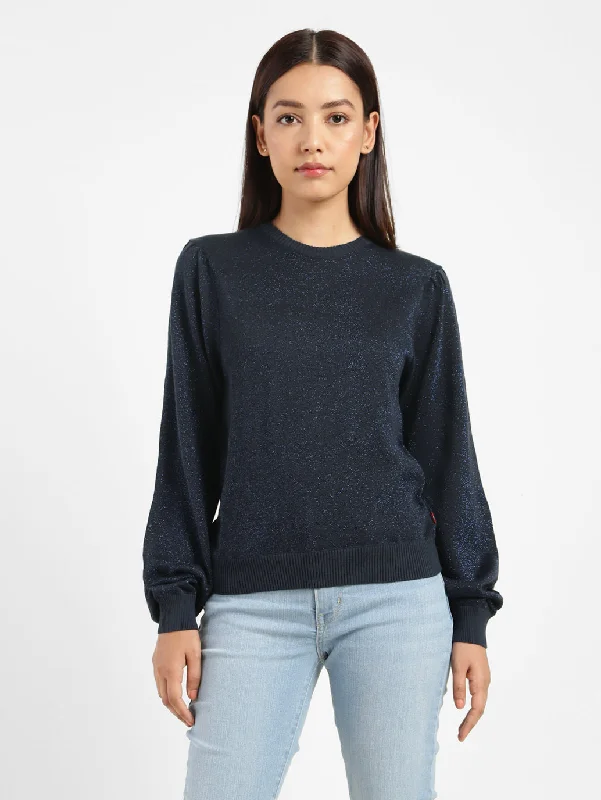 Lightweight Women Sweater for Spring and FallWomen's Solid Round Neck Sweater