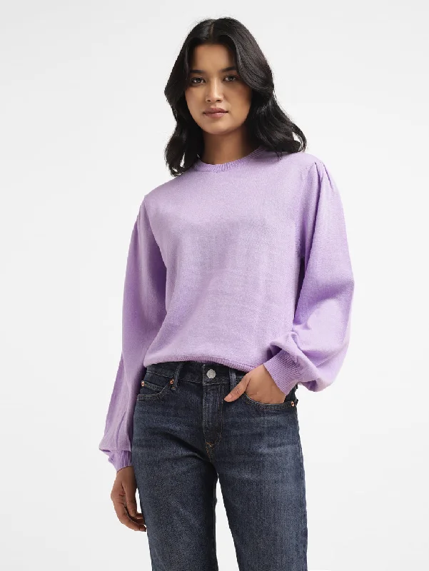 Oversized Women Sweater for a Cozy and Fashionable LookWomen's Solid Crew Neck Sweater