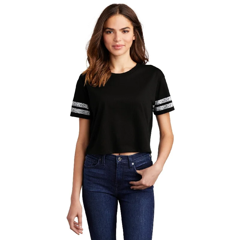 V - Neck Women T Shirt to Enhance the NecklineCLOSEOUT - District Women's Scorecard Crop Tee