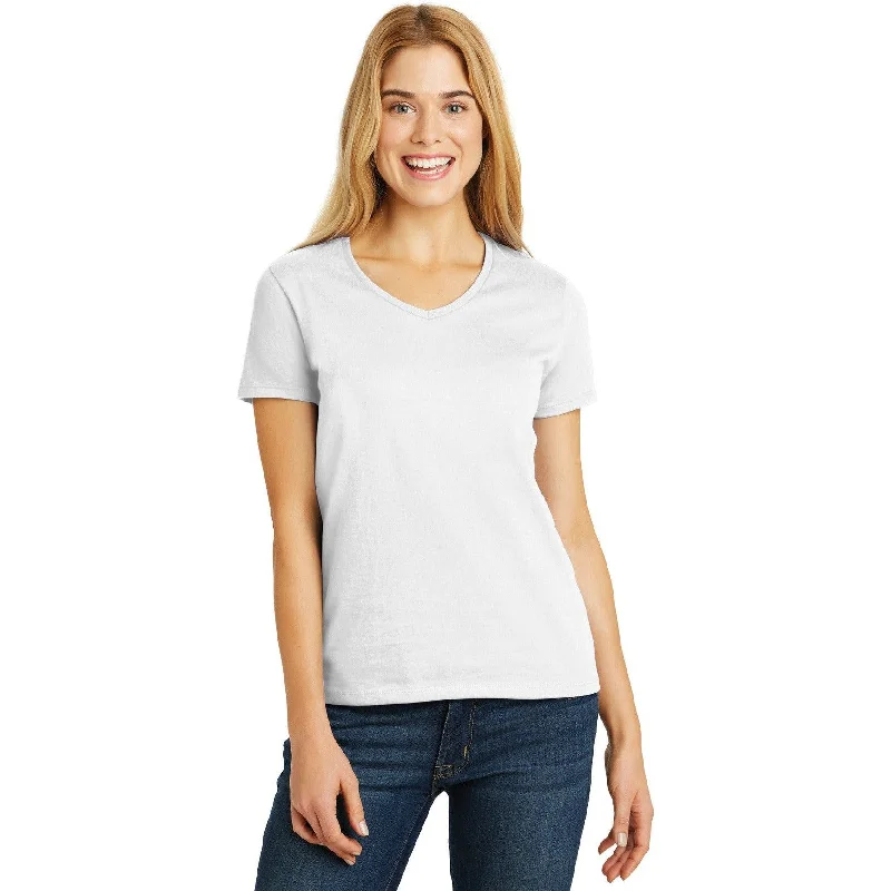 Graphic Print Women T Shirt for a Trendy StatementCLOSEOUT - Hanes Ladies ComfortSoft V-Neck Tee