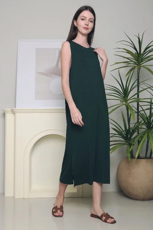 Mini Women Dress with a Short Hem for a Young and Trendy StyleEvan Open Back Midi Dress Emerald