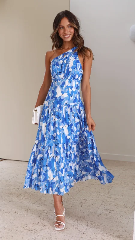 Backless Women Dress for a Sexy and Alluring Look at Evening EventsJayma Maxi Dress - Blue Floral