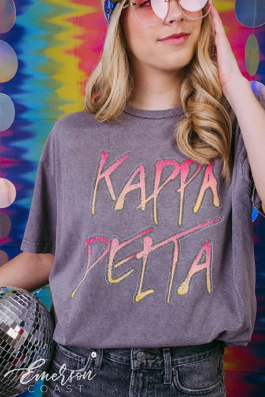 Embroidered Women T Shirt with Intricate DetailsKappa Delta Graffiti Bid Day T-Shirt