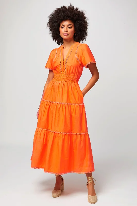 Strapless Women Dress with a Built - in Bra for Comfort and SupportSienna Dress | Orange