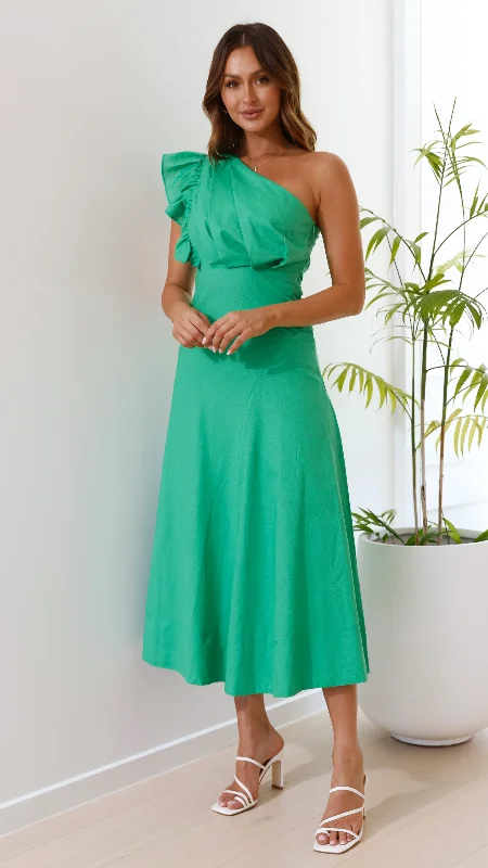 Backless Women Dress for a Sexy and Alluring Look at Evening EventsStassie Midi Dress - Green