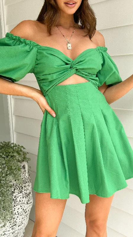 Off - the - Shoulder Women Dress for a Romantic and Feminine LookStelle Mini Dress - Green