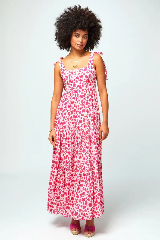 Lace - Embellished Women Dress for an Elegant and Sophisticated AppearanceTabitha Ecovero Viscose Maxi Dress | Cheetah Pink