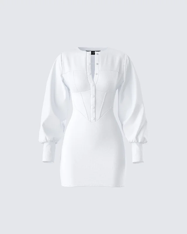 Wrap - Style Women Dress with Adjustable Fit for All Body TypesAlice White Mini Dress