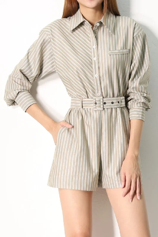 Wrap - Style Women Dress with Adjustable Fit for All Body TypesJessica Pinstripe Romper