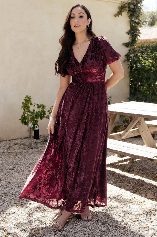 Mermaid - Style Women Dress with a Fitted Silhouette for Special OccasionsLeslie Velvet Maxi Dress | Mulberry