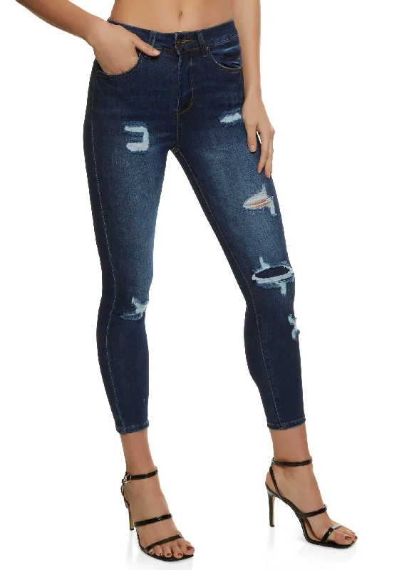 Colored women jeans in vibrant hues like red and yellowWAX Distressed High Waisted Jeans